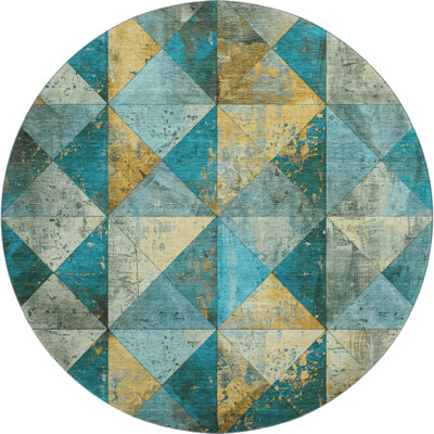 Premium Machine Washable Meidell AMF1721 Geometric Rug