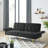 Italian Velvet Futon Sofa Bed, Convertible Sleeper Loveseat Couch with Folded Armrests and Storage Bags for Living Room and Small Space, 280g velvet-1549981662