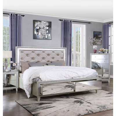 Gered King Tufted Upholstered Storage Platform Bed -  Rosdorf Park, 597A1743B058442E8CB9DE51D0FDFF54