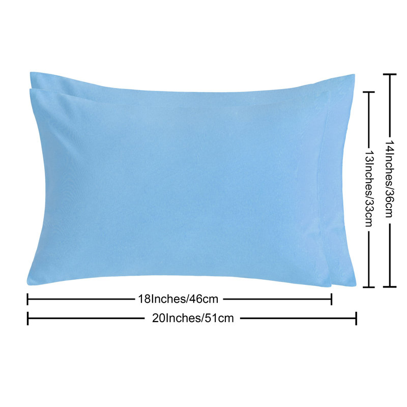 Two piece set of brushed ultra fine fiber zipper pillowcase, Sky Blue