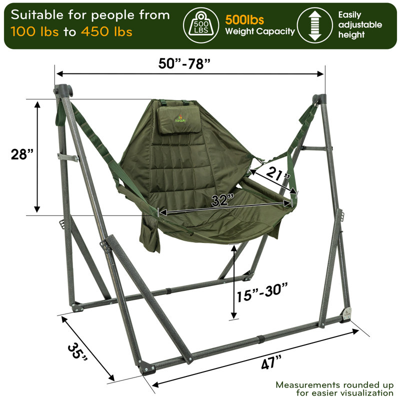 Combo chaise hamac + acier V1 - vert mousse
