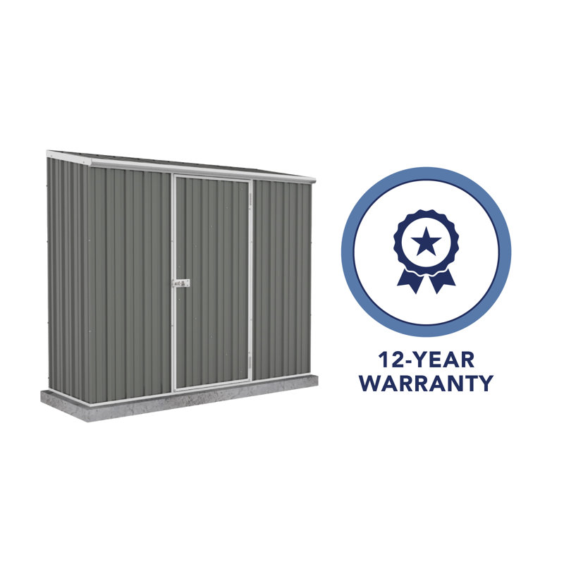 Absco Space Saver 7 ft. W x 3 ft. D Metal Lean-To Storage Shed, Gray