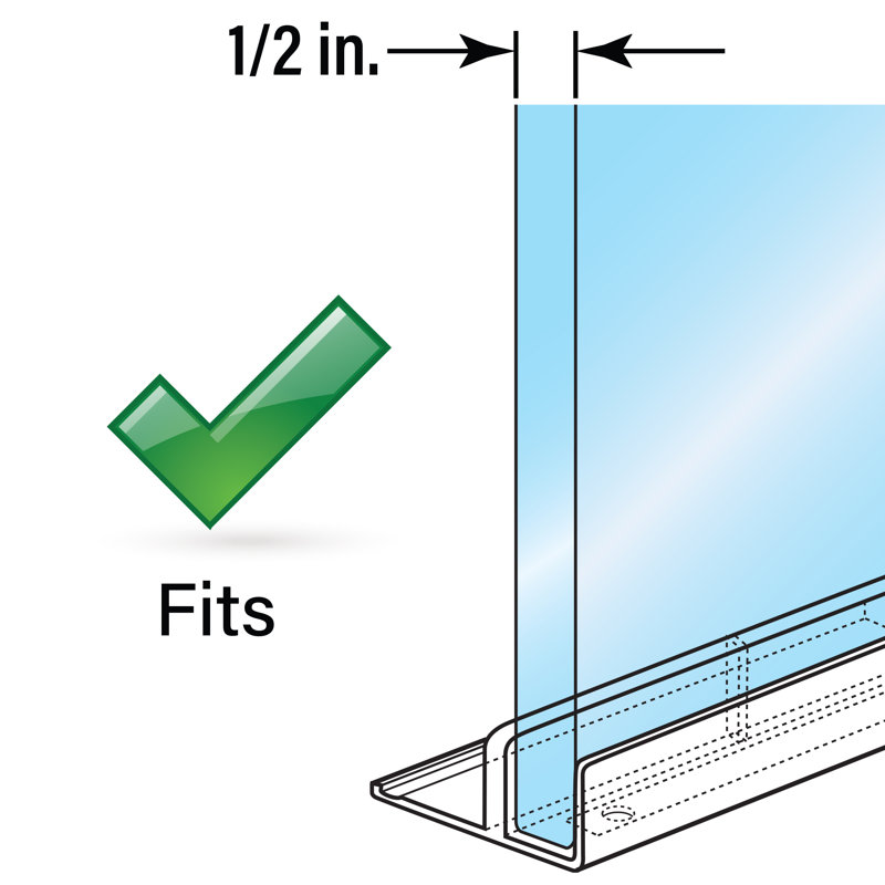 Guide inférieur de la porte de douche Prime-Line International, convient aux panneaux de 1/2 po