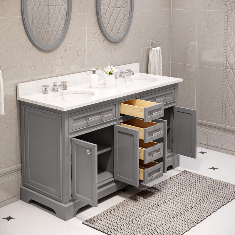Derby 72'' W Double Vanity, White, 60"