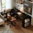 Black Rectangular Solid Wood  desk-396230627-396230630