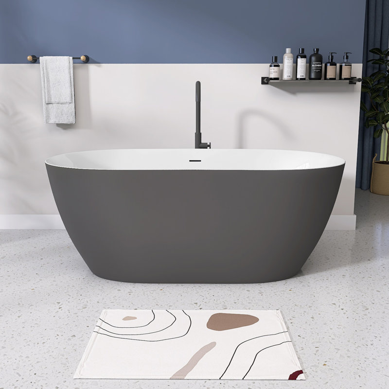Bathtubs 59'' x 29.5'' Soaking Acrylic Bathtub