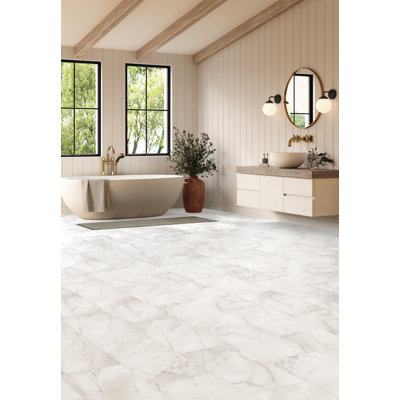 Carrelage en vinyle ivoire ADURA®PRO Loose Lay Calcutta Marble 12 po x 24 po x 4,5 mm ivoire avec couche d'usure 20 mil