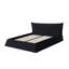 Lit tapissier grand en velours noir avec tête de lit moelleuse, structure en pin massif et en métal, 24 lattes élargies pour plateforme de poids de 1000 lb-1987837939