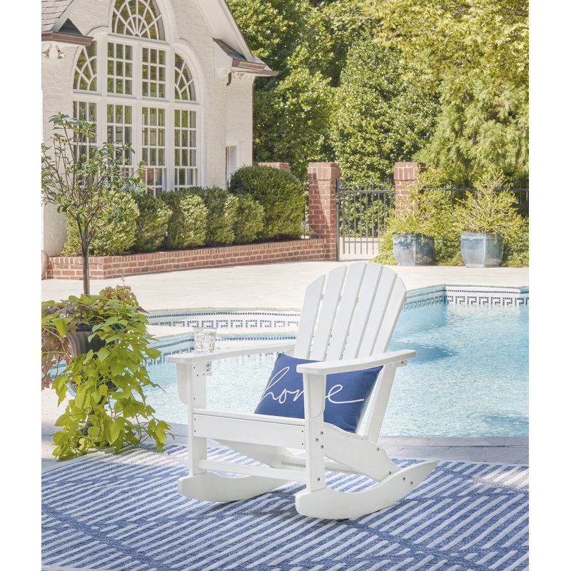 Chaise Adirondack berçante en plastique Zaire, Blanc
