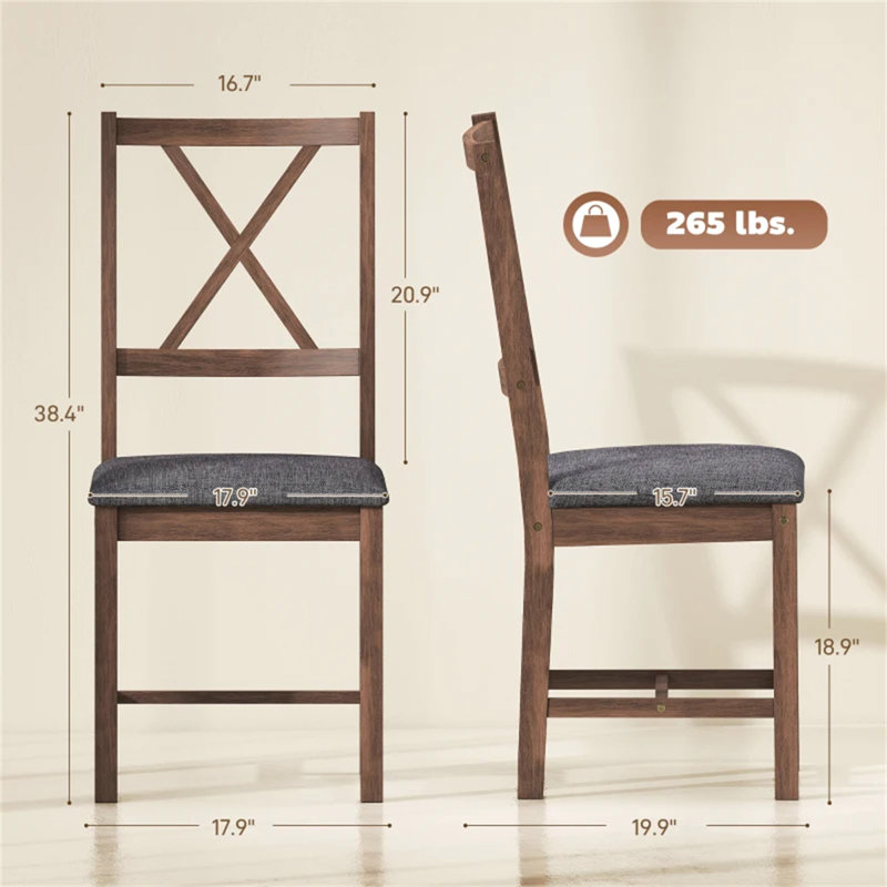 Ensemble de 2 chaises de salle à manger et de chaises de cuisine stables, 2
