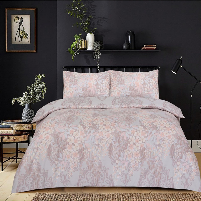 Complete Bedding Set Cotton Rich Checkered Duvet Cover, Fitted Sheet & Pillowcases Soft, Breathable & Wrinkle-Resistant