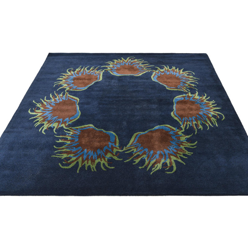 Tapis carré bleu marine Jaycee