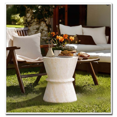 Outdoor Side Concrete Table for Patio Indoor Outdoor