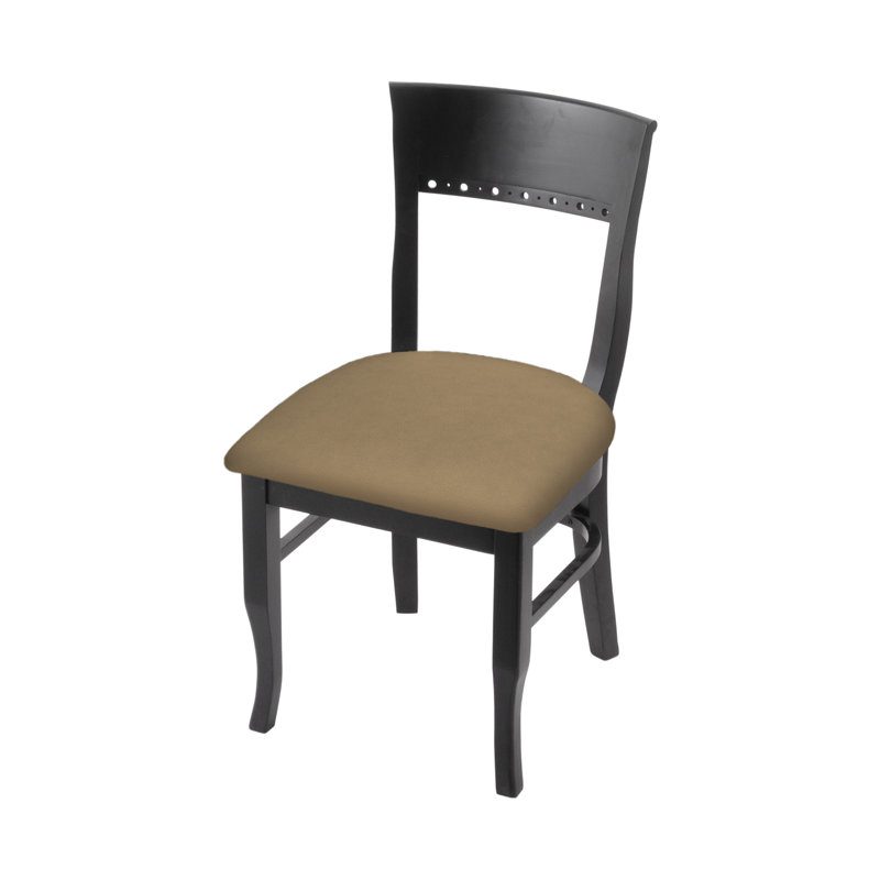 Hampton 19.25'' H Upholstered Beech Side Chair, Black, Canter Sand