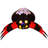 5.9-Ft. Wide Inflatable Black and Red Spider with Multi-Colour Disco Lights