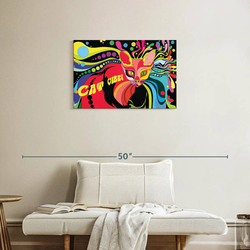 Brampt Psychedelic Cat Vibes, 20" H x 30" W