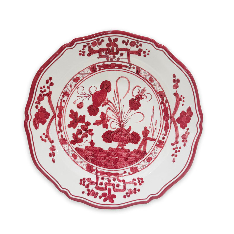Vida Faenza 11" Dinner Plate, Red/White