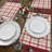 Gracie Oaks Holiday Windowpane 4-Pack Cotton Blend Rectangular Placemats