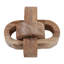 Sculpture décorative en bois sculpté, motif nœud entrelacé, pour la décoration intérieure - Bords arrondis géométriques, idéale pour le salon - 20 cm, marron