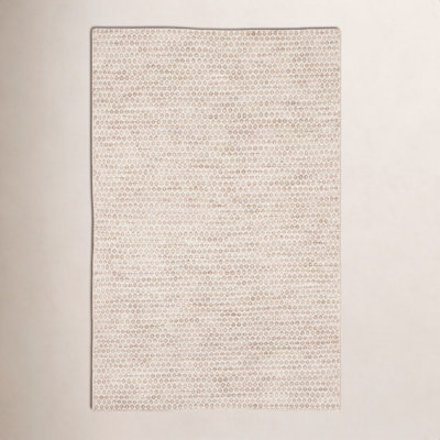 Midford Beige Hand-Woven Geometric Wool Rug
