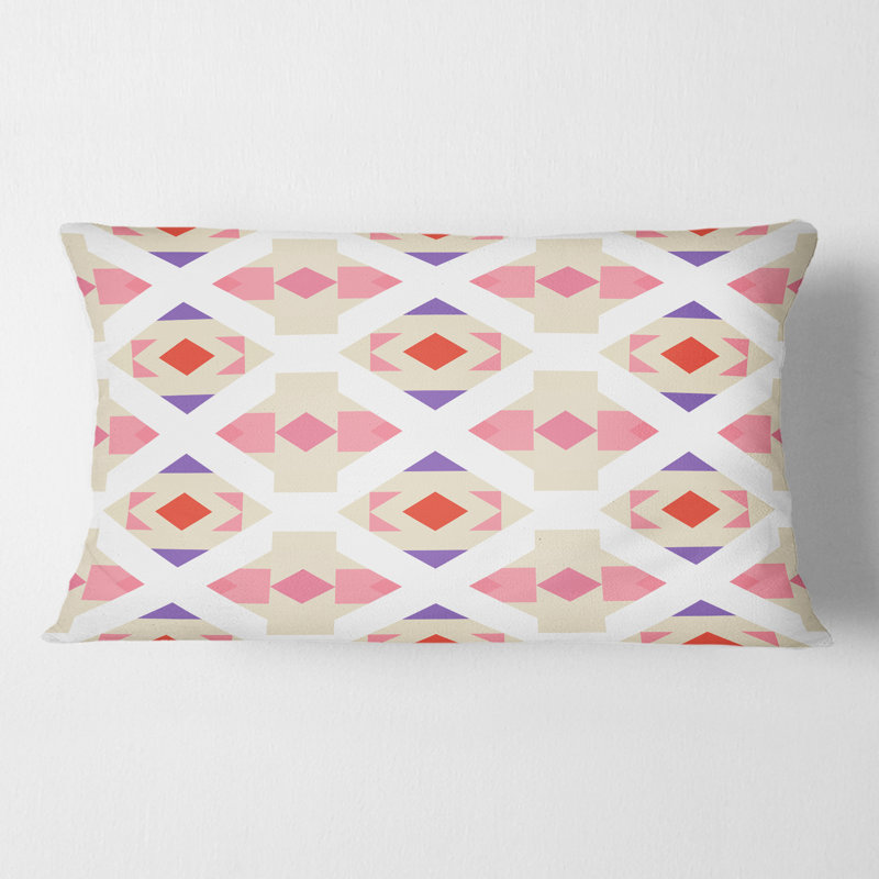 Triangular Retro Design VII - Mid-Century ModernPrinted Throw Pillow
