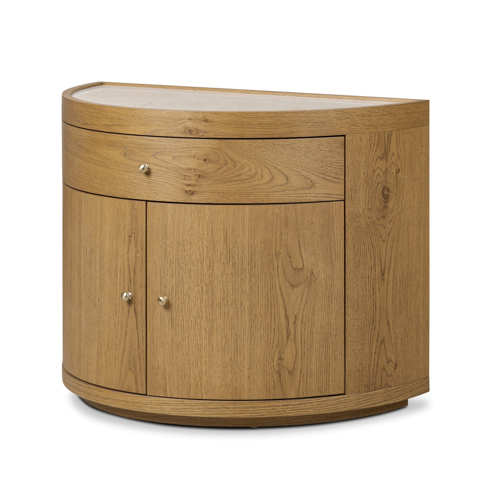 Burl Oak Nightstand, Cream/Dusted Oak Thin