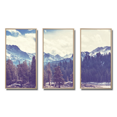 «Sierra Nevada Mountains Nature», ensemble de 3 toiles encadrées