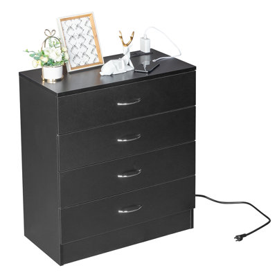 4-Drawer Nightstand With USB Ports And Outlet by Ebern Designs