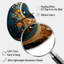 Or bleu sarcelle abstrait spirales II - horloge murale abstraite spirales uniques-105483598
