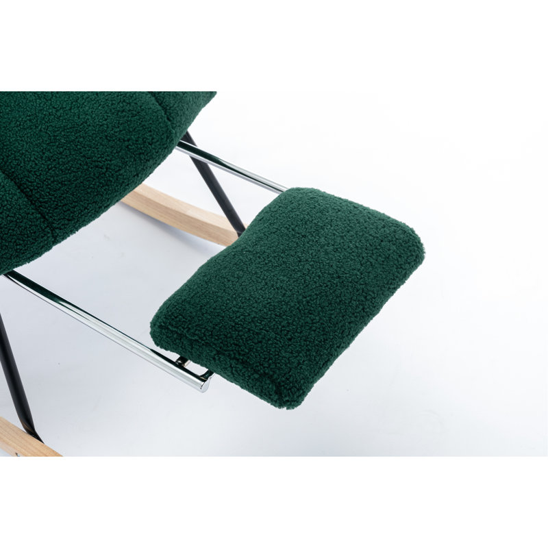 Chaise berçante confortable avec repose-pieds réglable, fabrication ergonomique de qualité qui améliore la posture, Vert