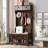 Hall Tree with 6 Hooks and Hinged Lid, Coat Hanger, Entryway Bench, Storage Bench, 3-in-1 Design, 69INCH, for Entrance, Hallway-882118438