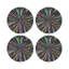 Fireworks Black Vegan Leather Round Coasters-1750721279
