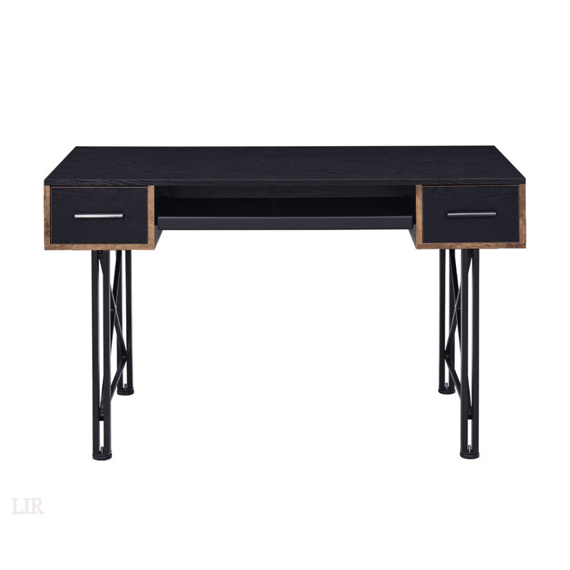 Spacious Rectangular Computer Desk With 2 Drawers And Keyboard Tray, Perfect For Home Office And Study
