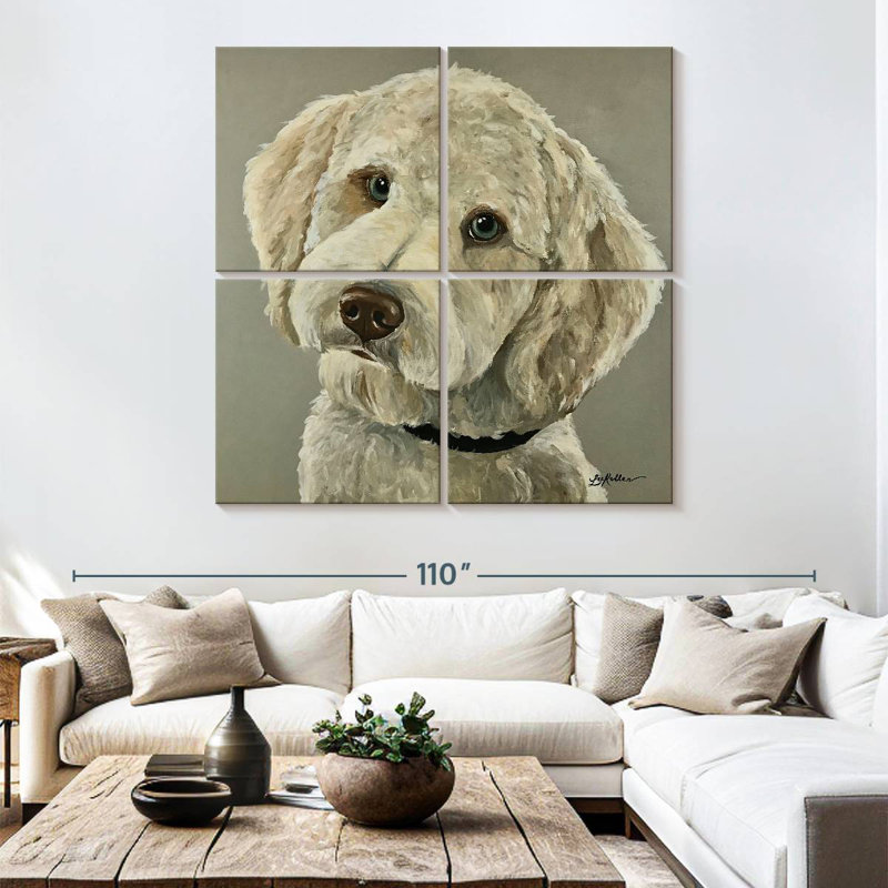 Brampt Goldendoodle On Gray