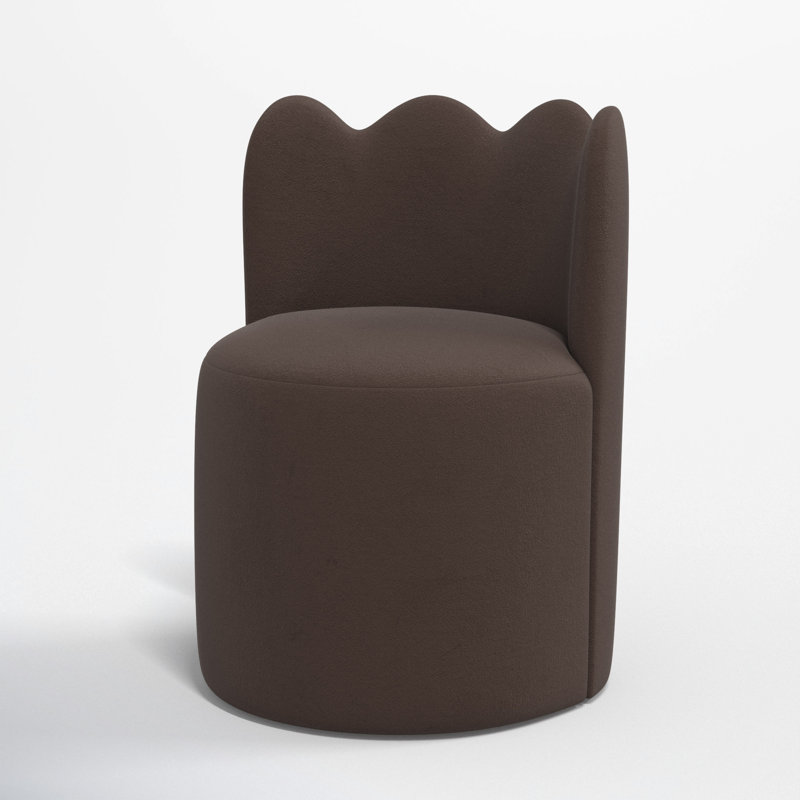 Wavy Back Dining Chair, Classic Chocolate Velvet