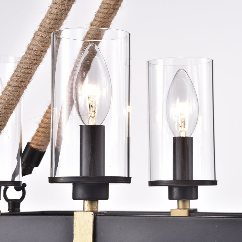 Lustree 6 lumières façon bougie oceanides Cosette