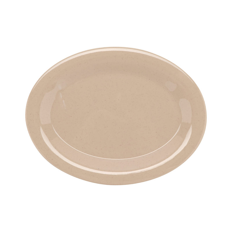 GET Plateau de service ovale en mélamine OP-610-MIX, Grès, H 1 po x L 9,75 po x l 7,25 po