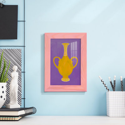 Vase néon Bethzy II encadré sur papier