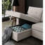 Canapé-lit modulaire convertible rembourré à 3 places avec rangement, lin beige, rembourrage en mousse, coussins de dossier amovibles, canapé-lit simple pour une nuit, largeur de 84,45 po, profondeur de 53,04 po
