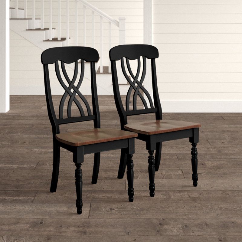 Cross Back Side Chair, Antique Black