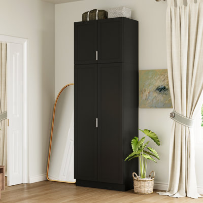Tall Wardrobe With 4 Large Shelves by Latitude Run