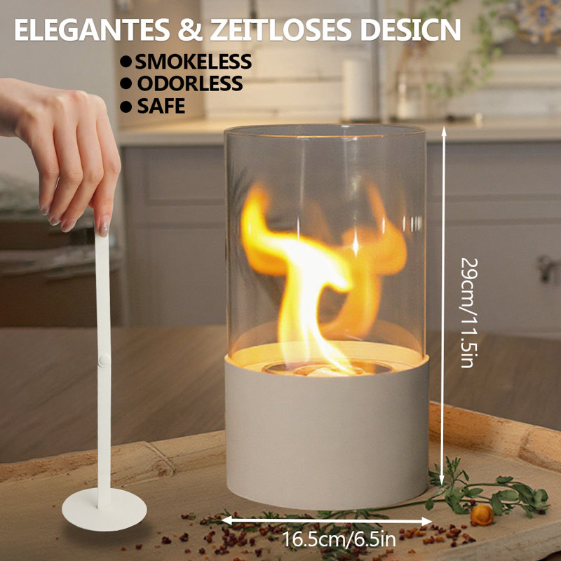Gel Fuel Outdoor Tabletop Fireplace with Flame Guard