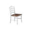 Moderne, 5 pièces, comprenant une table rectangulaire blanche de 48 pouces et 4 chaises à panneau de siège compressé de couleur chêne.