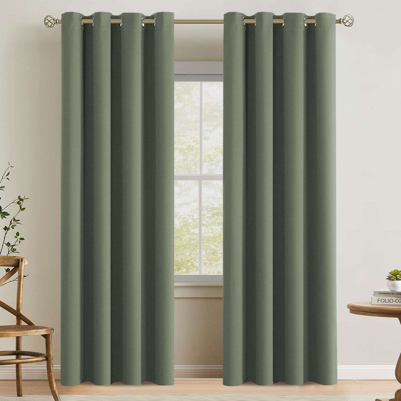 Room Darkening Curtains for Bedroom 42"/52" Wide Curtains Thermal Insulated 100”/120“/180” Wide Long Room Darkening  Curtains for Living Room Outdoor Privacy Energy Saving Curtains for Patio Door Grommet 1 Panel