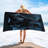 Quick Dry Microfiber Cool Cyan Black Wolf Beach Towel, 32 x 63 in