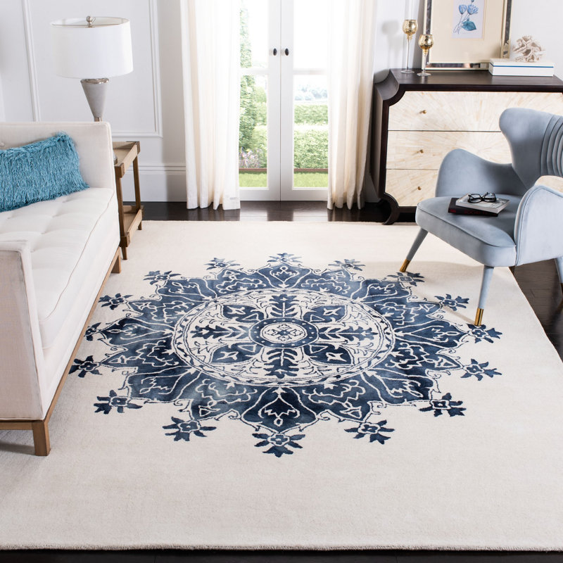Dip Dye Hand Tufted Wool Oriental Rug, Rectangle 5' x 8'