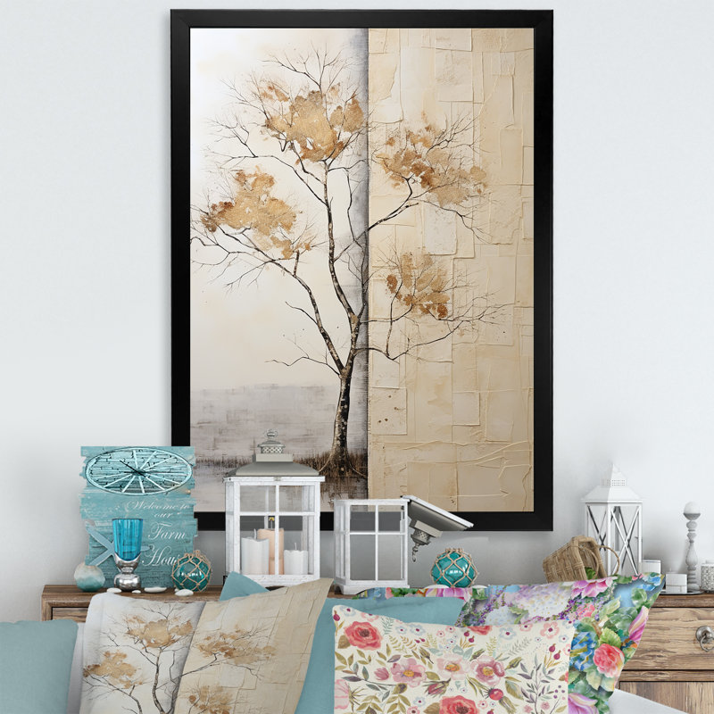Arbre africain africain II - Reproduction d'art mural arbre africain, Cadre simple noir, H 20 po x l 12 po