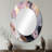 Pink And Gold Inner Worlds Of Marble I - Abstract Oval Decorative Mirror On Metal-1726853291