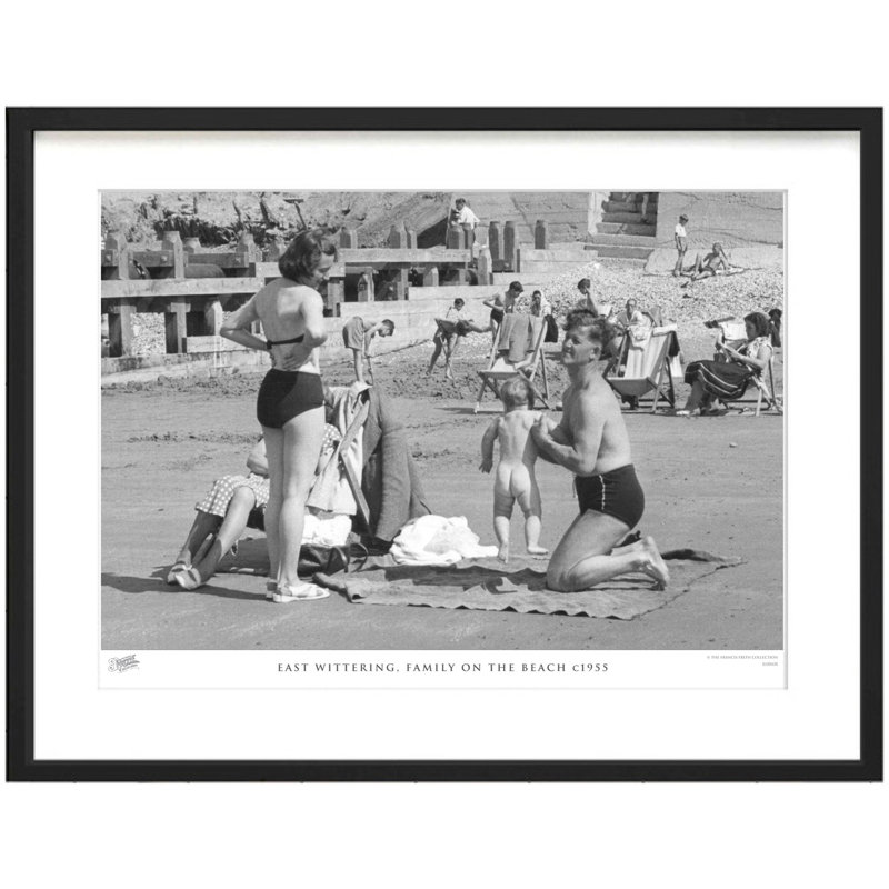 East Wittering, Family On The Beach C1955 by Francis Frith - Single Picture Frame Print, 45cm H x 60cm W x 2.3cm D