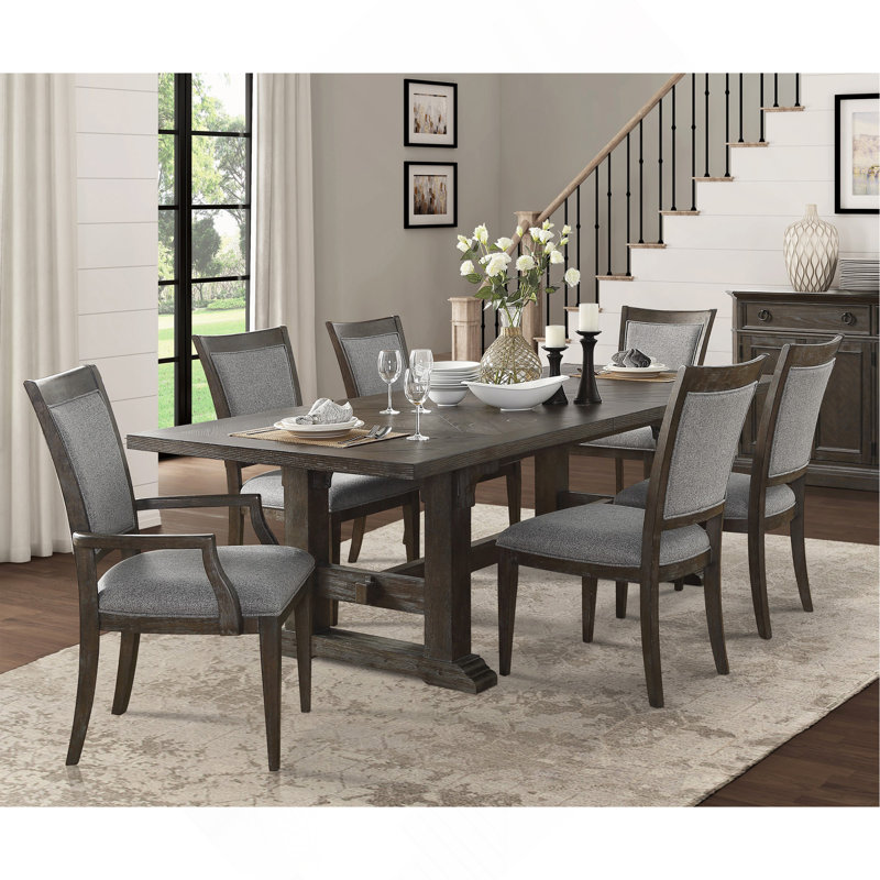 Ensemble de 2 chaises d'appoint en tissu brun et gris Transitional